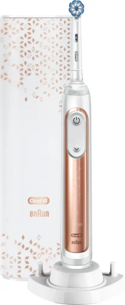 Braun Oral-B Genius X 20100S Elektrische Zahnbürste, Mit Künstlicher Intelligenz Und Premium Lade-Reise-Etui, Rose Gold