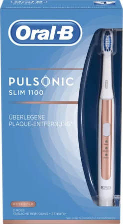Oral-B Pulsonic Slim 1100 Elektrische Schallzahnbürste, Mit Timer Und Aufsteckbürste, Roségold -Körperpflege Store 081366f2768af3261882f6034fed8fe2