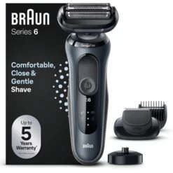 Braun Elektrorasierer Series 6 61-N4500cs, Grau, Wet & Dry, EasyClick-Barttrimmer Und Ladestation -Körperpflege Store 0a5c1411bb3b067e33c06b37b26b0d1bc27a480d elektrorasierer braun series 6 61 n4500cs grau