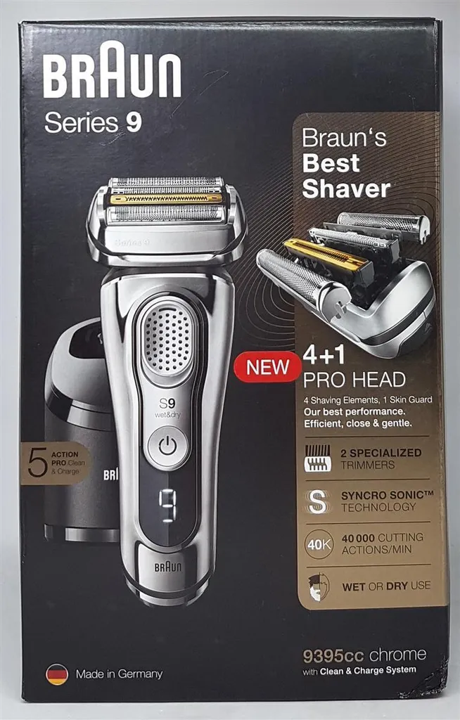 Braun Series 9 9395cc Herren Elektrorasierer Mit Reinigungs- Und Ladestation Und Reise-Etui, Chrom 4 Braun Series 9 9395cc Herren Elektrorasierer Mit Reinigungs- Und Ladestation Und Reise-Etui, Chrom – Bild 2
