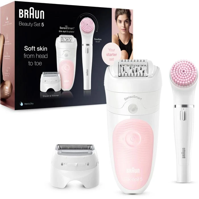 Braun Epilierer Silk-epil 5 Beauty-Set 5-895, 6in1, Mit 5 Extras, Wet&Dry, Weiß/rosa, Braun FaceSpa 3 Braun Epilierer Silk-epil 5 Beauty-Set 5-895, 6in1, Mit 5 Extras, Wet&Dry, Weiß/rosa, Braun FaceSpa