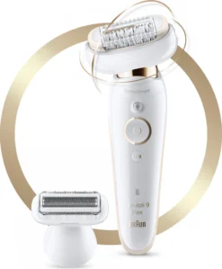 Braun Silk-épil 9 Flex 9-002 – Epilierer Für Frauen Mit Flexiblem Kopf Für Eine Einfachere Haarentfernung, Weiß/gold