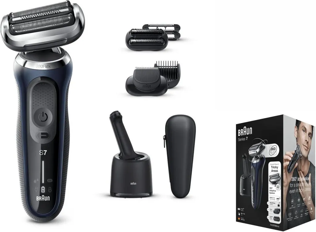 Braun Series 7 70-B7850cc Rasierer Herren, Elektrorasierer Mit 360° Anpassung, Barttrimmer, 3-Tage-Bart-Trimmer, Reinigungsstation, AutoSense, Wet&Dry, 50 Min. Laufzeit, EasyClick Funktion, Blau 9 Braun Series 7 70-B7850cc Rasierer Herren, Elektrorasierer Mit 360° Anpassung, Barttrimmer, 3-Tage-Bart-Trimmer, Reinigungsstation, AutoSense, Wet&Dry, 50 Min. Laufzeit, EasyClick Funktion, Blau – Bild 7