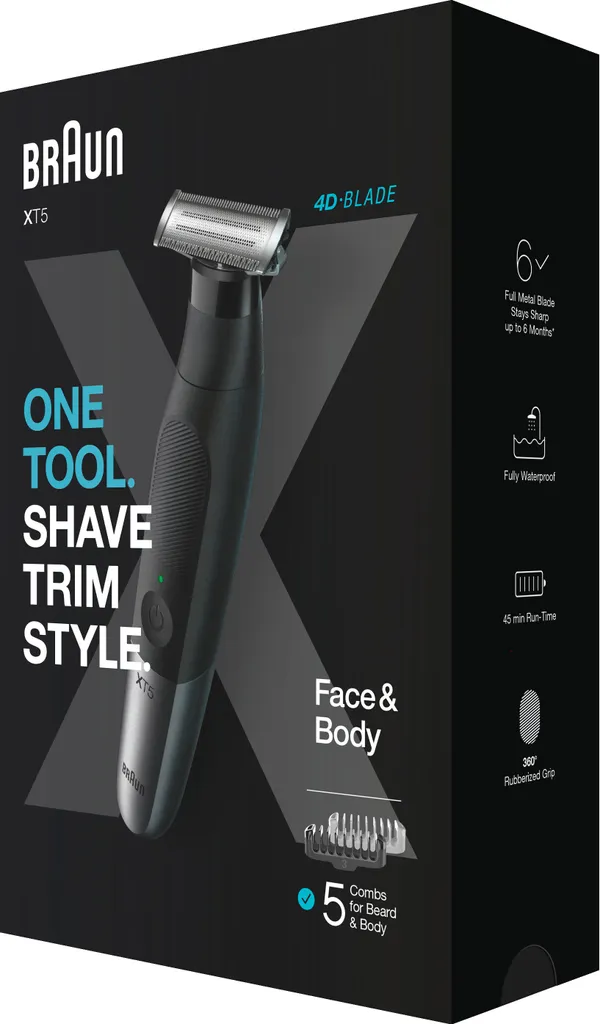 Braun Series XT5 Barttrimmer, Elektrischer Rasierer Für Herren, Bodygrooming-Set, Langlebige Klinge, XT5100 9 Braun Series XT5 Barttrimmer, Elektrischer Rasierer Für Herren, Bodygrooming-Set, Langlebige Klinge, XT5100 – Bild 7