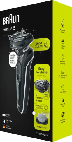Braun Elektrischer Rasierer - Series 5 - 51-W1600s + BodyGroomer Aufsatz - Schwarz & Weiß -Körperpflege Store 1c4e82ea2f537b34146ab288d5457f3e