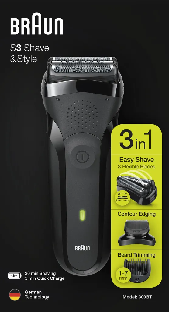 Braun Series 3 Shave&Style 300BT Elektrorasierer, Rasierer Für Herren, Schwarz 10 Braun Series 3 Shave&Style 300BT Elektrorasierer, Rasierer Für Herren, Schwarz – Bild 8