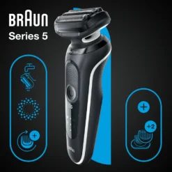 Braun Elektrischer Rasierer - Series 5 - 51-W1600s + BodyGroomer Aufsatz - Schwarz & Weiß -Körperpflege Store 27811657f65a7e39fce102308d50812d