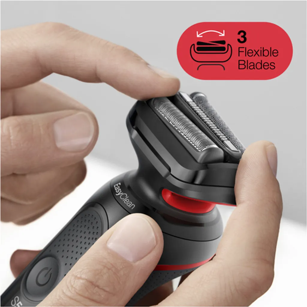 BRAUN Herrenrasierer Series 5 - 50-R1000s Schwarz/rot (wasserdicht, Dusche, Easy-Clean-System, Li-Ion, Schnell-Aufladung, Wet&dry) 11 BRAUN Herrenrasierer Series 5 - 50-R1000s Schwarz/rot (wasserdicht, Dusche, Easy-Clean-System, Li-Ion, Schnell-Aufladung, Wet&dry) – Bild 9