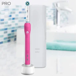 Oral-B Pro 1, 750 Elektrische Zahnbürste Reise-Etui Pink -Körperpflege Store 2e726057fa3a946d858badb00c0b02ad