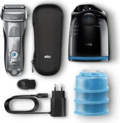 Braun Series 7 Braun Series 7 7899cc Rasierapparat, Mit Reinigungs- Und Ladestation, Reise-Etui Und Zwei Ersatzkartuschen – Silber -Körperpflege Store 2f3dbcf7cbf868be7e5216465360c96e