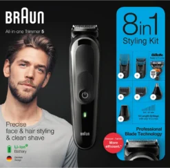 Braun 8-in-1-Trimmer MGK5260 Gesichtshaartrimmer, Barttrimmer Und Haarschneider Für Herren, Schwarz/grau -Körperpflege Store 2f77d80246db350903f98ae89885e3eb