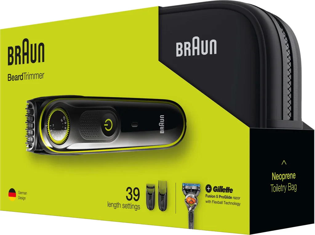 Braun BT3941 Barttrimmer Und Haarschneider Geschenkset - 39 Längeneinstellungen, Inkl. Kulturtasche, Schwarz/grün 8 Braun BT3941 Barttrimmer Und Haarschneider Geschenkset - 39 Längeneinstellungen, Inkl. Kulturtasche, Schwarz/grün – Bild 6