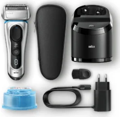 Braun Series 8 8390cc Elektrischer Rasierer, Reinigungs- & Ladestation, Wet&Dry Elektrorasierer Herren, Rasierapparat Mit Präzisionstrimmer, Silber -Körperpflege Store 35fd7dbf8952795fd1913128627e1276