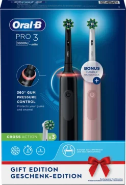 Oral-B PRO 3 3900 Duopack Black-Pink Edition JAS22 -Körperpflege Store 3bfa8aa0229d0419e1854634bf13560a