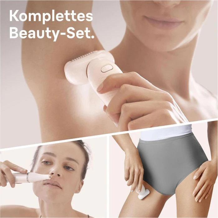 Braun Epilierer Silk-epil 9 Flex 9300 Beauty Set, Kabellos, Wet & Dry, Mit 8 Extras + Braun FaceSpa 7 Braun Epilierer Silk-epil 9 Flex 9300 Beauty Set, Kabellos, Wet & Dry, Mit 8 Extras + Braun FaceSpa – Bild 5