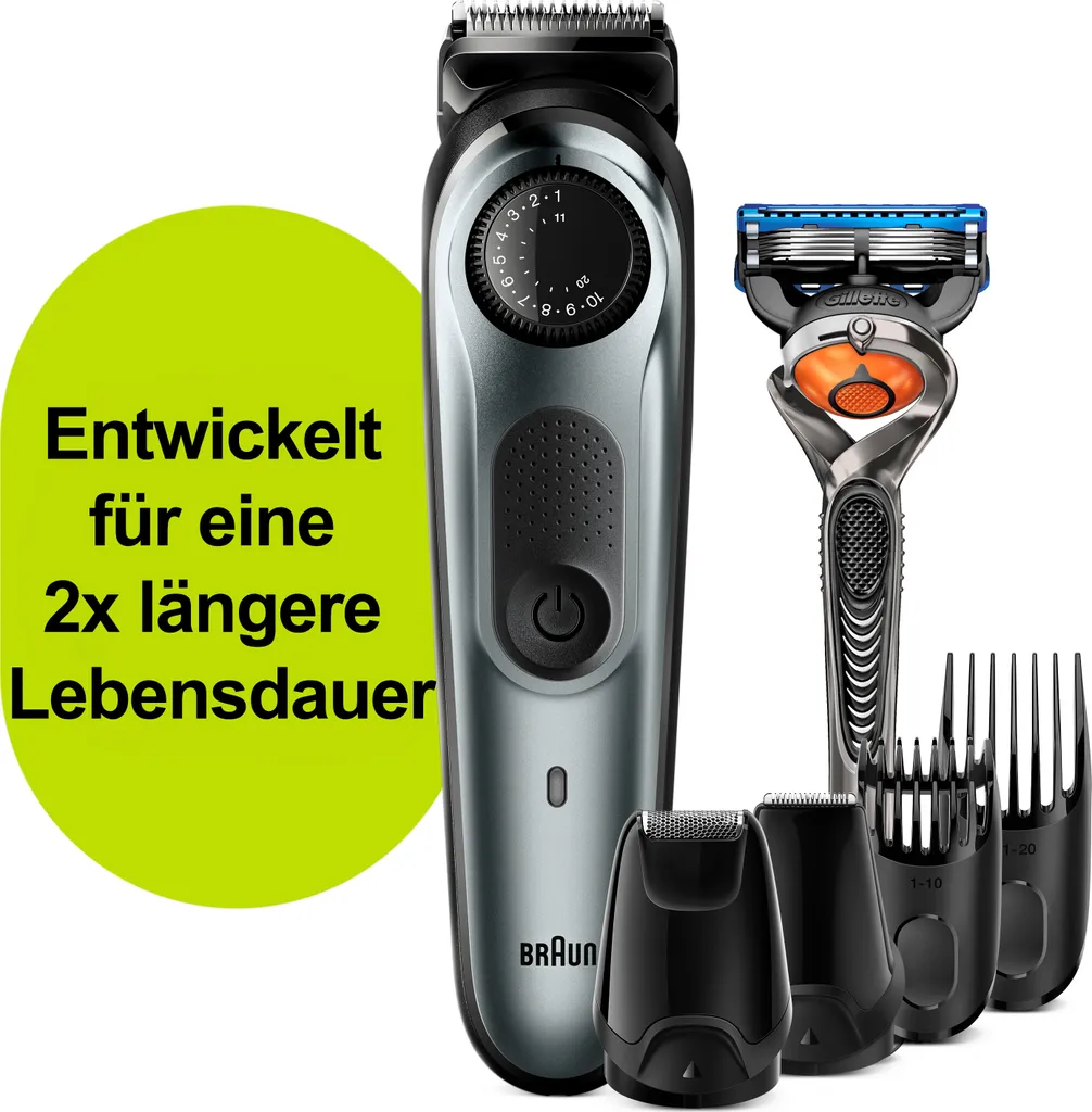 Braun BT7220 Herren-Barttrimmer Und Haarschneider, 39 Längeneinstellungen, Schwarz/grau-metallic 3 Braun BT7220 Herren-Barttrimmer Und Haarschneider, 39 Längeneinstellungen, Schwarz/grau-metallic