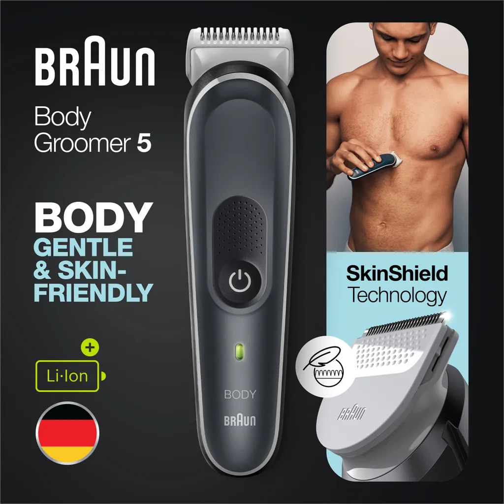 Braun Bodygroomer 5 BG5340, Körperpflege- Und Haarentfernungs-Gerät Für Herren, Mit Sensitiv-Kammaufsatz, Grau/Weiß 11 Braun Bodygroomer 5 BG5340, Körperpflege- Und Haarentfernungs-Gerät Für Herren, Mit Sensitiv-Kammaufsatz, Grau/Weiß – Bild 9