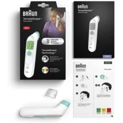 Braun Fieberthermometer TempleSwipe BST200WE, Schläfe, Farbwechsel-Display, Digital, Infrarot -Körperpflege Store 4320463c882ac3e0f600508a112824f6fcd0719a fieberthermometer braun templeswipe bst200we