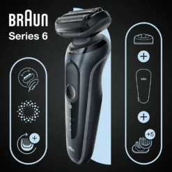 Braun Elektrischer Rasierer - Series 6 - 61-N4500cs + 2 Aufsätze & Ladestation - Grau -Körperpflege Store 491fd3ce763ff357ed31d3ca0acef38e