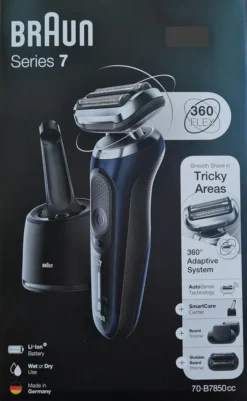Braun Series 7 70-B7850cc Rasierer Herren, Elektrorasierer Mit 360° Anpassung, Barttrimmer, 3-Tage-Bart-Trimmer, Reinigungsstation, AutoSense, Wet&Dry, 50 Min. Laufzeit, EasyClick Funktion, Blau 14 Braun Series 7 70-B7850cc Rasierer Herren, Elektrorasierer Mit 360° Anpassung, Barttrimmer, 3-Tage-Bart-Trimmer, Reinigungsstation, AutoSense, Wet&Dry, 50 Min. Laufzeit, EasyClick Funktion, Blau -Körperpflege Store 4ae68200cc418b6f5c5c9297ffb67641