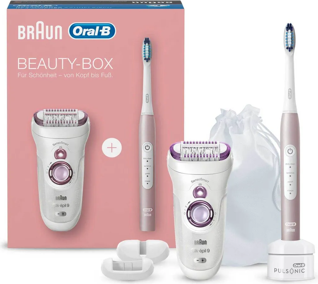 Braun & Oral-B Beauty Box Silk-epil 9-700 SensoSmart & Oral-B Pulsonic Slim Luxe 3 Braun & Oral-B Beauty Box Silk-epil 9-700 SensoSmart & Oral-B Pulsonic Slim Luxe