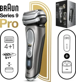 Braun Series 9 Pro 9475cc Elektrorasierer Für Herren, 4+1 Scherkopf Mit ProLift Trimmer, PowerCase, 5-in-1 Reinigungsstation, 60 Min Laufzeit, Wet&Dry -Körperpflege Store 50009c9064430355ae25d83b4237cadd