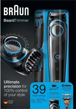 BRAUN BARBAR MOWER BT5040-Leistungsstarke Und Langlebige Klingen-2 Schuhe Von 0,5 Bis 20 Mm-39 Längeneinstellungen-Motor-Autosensing