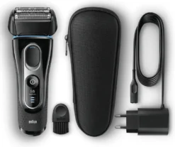 Braun Series 5 5145s Elektrischer Rasierer, Rasierapparat Wet Und Dry, Wiederaufladbarer Elektrorasierer, Schwarz/Blau/Chrom -Körperpflege Store 5b857b779b717580addfb50ea3cc9f97
