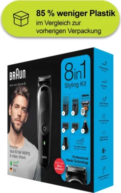 Braun 8-in-1-Trimmer MGK5260 Gesichtshaartrimmer, Barttrimmer Und Haarschneider Für Herren, Schwarz/grau -Körperpflege Store 5cbbc9a6d807c954dcf028cd345c3d41