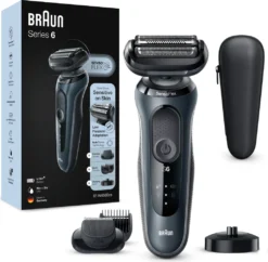 Braun Elektrischer Rasierer - Series 6 - 61-N4500cs + 2 Aufsätze & Ladestation - Grau -Körperpflege Store 5eea45d5a30fac71435d0412adafc528