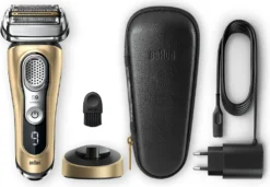 Braun Series 9 9399s + Elektrischer Rasierer Mit 20% Längerer Akku-Laufzeit, Premium Edition In Gold, Ladestation, Leder-Etui, Wet&Dry Elektrorasierer -Körperpflege Store 6130f04edfe75312a52d166ed2e281d0