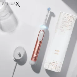 Braun Oral-B Genius X 20100S Elektrische Zahnbürste, Mit Künstlicher Intelligenz Und Premium Lade-Reise-Etui, Rose Gold -Körperpflege Store 616dda43f0d0a31c2af788dbd5102b1d