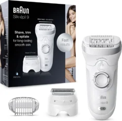 Braun Silk-epil 9 9-705 Wet & Dry - Epilierer - Weiß/​silber