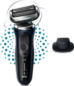 Braun Series 7 71-B1200s, Folienschaber, 360° Flex, Edelstahl, Tasten, Blau, LED -Körperpflege Store 690b3b3947459d49cbbb489b81a9cd81