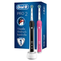 Oral-B PRO 2 2950N Doppelpack Elektrische Zahnbürste/Electric Toothbrush Mit Visueller Andruckkontrolle Für Extra Zahnfleischschutz, 2 Modi Inkl. Sensitiv, Timer, 2 Aufsteckbürsten, Schwarz & Pink -Körperpflege Store 6afb84230ab2edb2fc4c7ced7b1e63c9