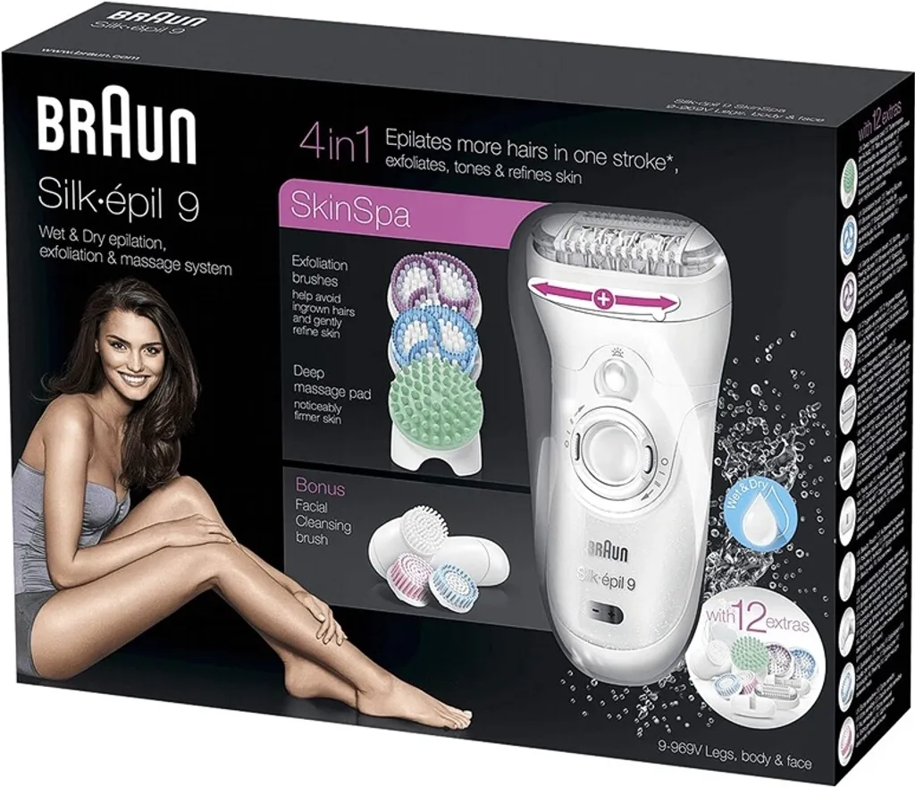 Braun Silk-epil 9 - 969 SkinSpa Wet Und Dry Akku Epiliergerät Inkl. Gesichtsreinigungsbürste 6 Braun Silk-epil 9 - 969 SkinSpa Wet Und Dry Akku Epiliergerät Inkl. Gesichtsreinigungsbürste – Bild 4