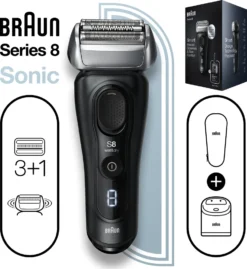 Braun Series 8 8460cc Elektrorasierer Für Herren, 3+1 Scherkopf Mit Präzisionstrimmer, Sonic-Technologie Und 40°-Kopf Mit Konturenanpassung, Wet & Dry -Körperpflege Store 6f676c7126b41d2338770df196b929bc