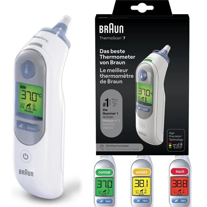 Braun Fieberthermometer Thermoscan 7 IRT6520, Ohrthermometer, Infrarot, Farbwechsel-Display 3 Braun Fieberthermometer Thermoscan 7 IRT6520, Ohrthermometer, Infrarot, Farbwechsel-Display