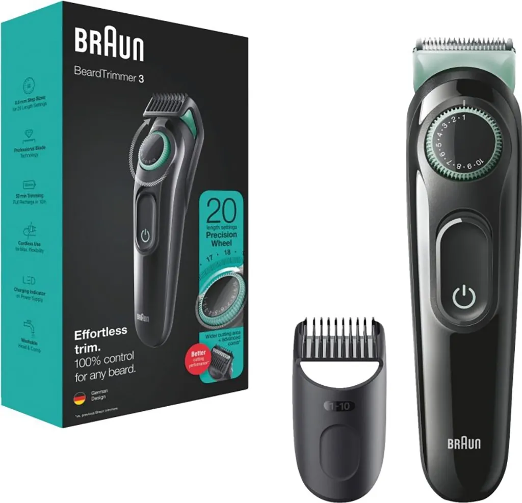 Braun BT3321 BeardTrimmer 3 - Bartschneider - Schwarz/mint 4 Braun BT3321 BeardTrimmer 3 - Bartschneider - Schwarz/mint – Bild 2