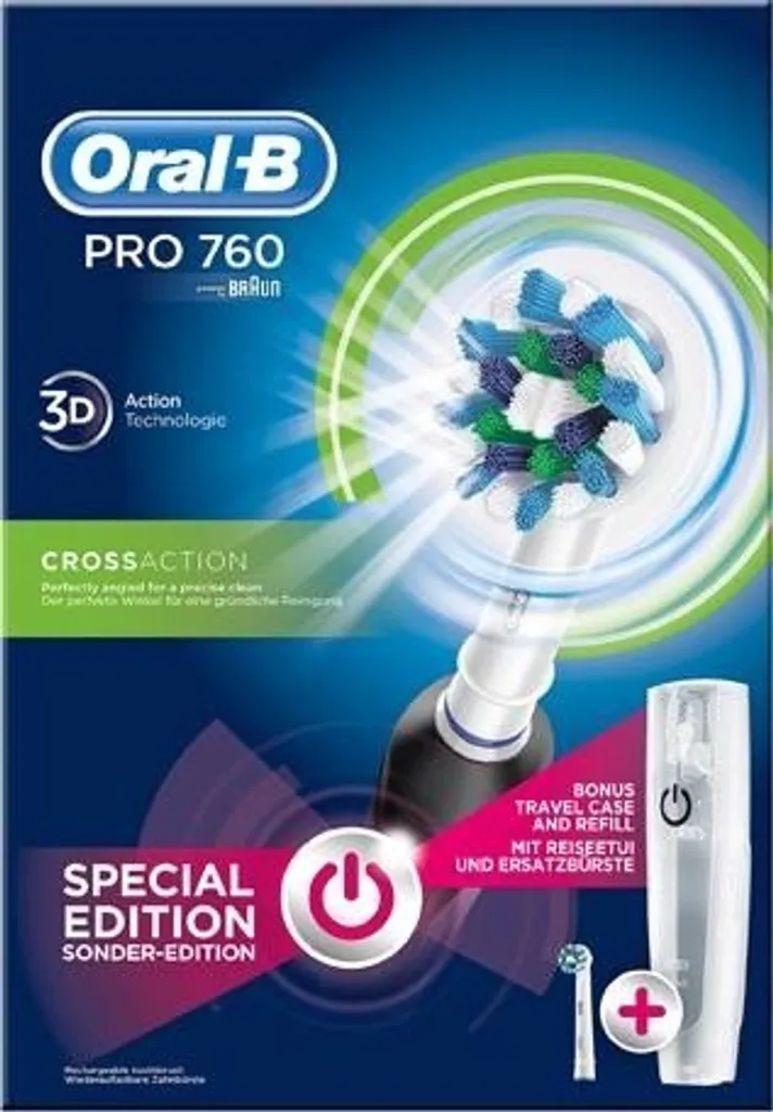 Braun Oral-B Pro 760 Cross Action + Refill + Travel Case 11 Braun Oral-B Pro 760 Cross Action + Refill + Travel Case – Bild 9