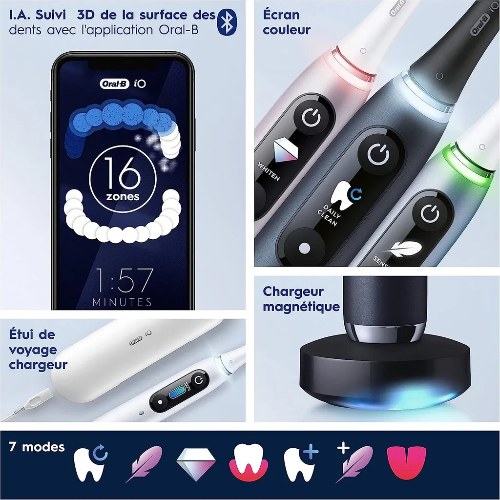 Oral-B IO Series 9 Black Onyx Schwarz Elektrische Zahnbürste Reiseetui - NEU 5 Oral-B IO Series 9 Black Onyx Schwarz Elektrische Zahnbürste Reiseetui - NEU – Bild 3