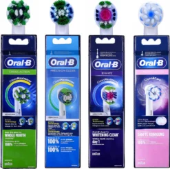 4Er-Set Original Oral-B Braun Spitzen Cross Action, Precision, Sensi Ultrathin, 3D Weiss