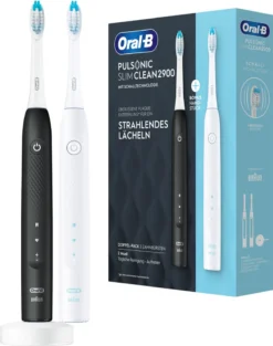 Oral-B Elektrische Zahnbürste - Pulsonic Slim Clean + 2. Handstück - Black/White