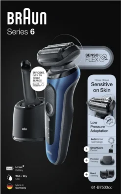 Braun Elektrischer Rasierer - Series 6 - 61-B7200cc + Präzisionsaufsatz & Reinigungsstation - Blau & Schwarz 29 Braun Elektrischer Rasierer - Series 6 - 61-B7200cc + Präzisionsaufsatz & Reinigungsstation - Blau & Schwarz -Körperpflege Store 8bc183335aecd12766bb1a2de967b41d