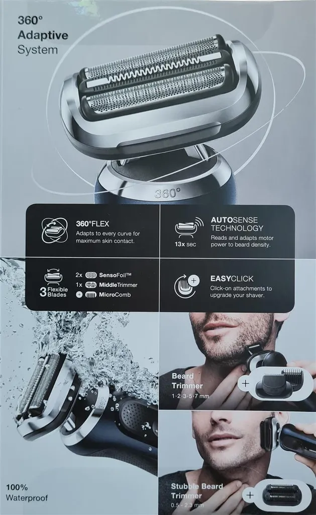 Braun Series 7 70-B7850cc Rasierer Herren, Elektrorasierer Mit 360° Anpassung, Barttrimmer, 3-Tage-Bart-Trimmer, Reinigungsstation, AutoSense, Wet&Dry, 50 Min. Laufzeit, EasyClick Funktion, Blau 6 Braun Series 7 70-B7850cc Rasierer Herren, Elektrorasierer Mit 360° Anpassung, Barttrimmer, 3-Tage-Bart-Trimmer, Reinigungsstation, AutoSense, Wet&Dry, 50 Min. Laufzeit, EasyClick Funktion, Blau – Bild 4