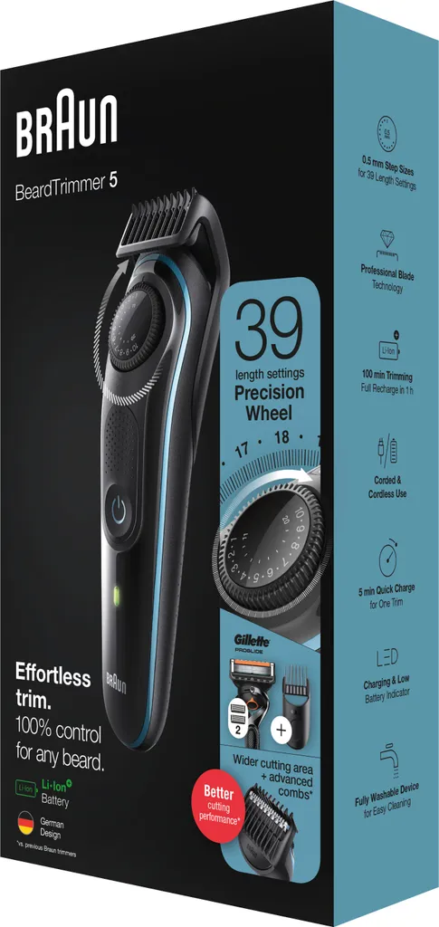 Braun Barttrimmer 5 BT5340, Barttrimmer Und Haarschneider Für Herren, Für Gesichts- Und Kopfhaare 9 Braun Barttrimmer 5 BT5340, Barttrimmer Und Haarschneider Für Herren, Für Gesichts- Und Kopfhaare – Bild 7