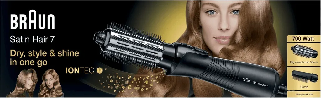 Braun Satin Hair 7 AS 720 Warmluft-Lockenbürste Mit IONTEC Technologie (inklusive Kamm-und Bürstenaufsatz) 4 Braun Satin Hair 7 AS 720 Warmluft-Lockenbürste Mit IONTEC Technologie (inklusive Kamm-und Bürstenaufsatz) – Bild 2