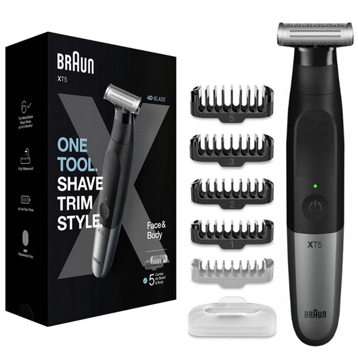 Braun Barttrimmer Series X Face & Body XT5100, Für Herren, All-in-One-Gerät, Wet&Dry, 5 Aufsätze 3 Braun Barttrimmer Series X Face & Body XT5100, Für Herren, All-in-One-Gerät, Wet&Dry, 5 Aufsätze