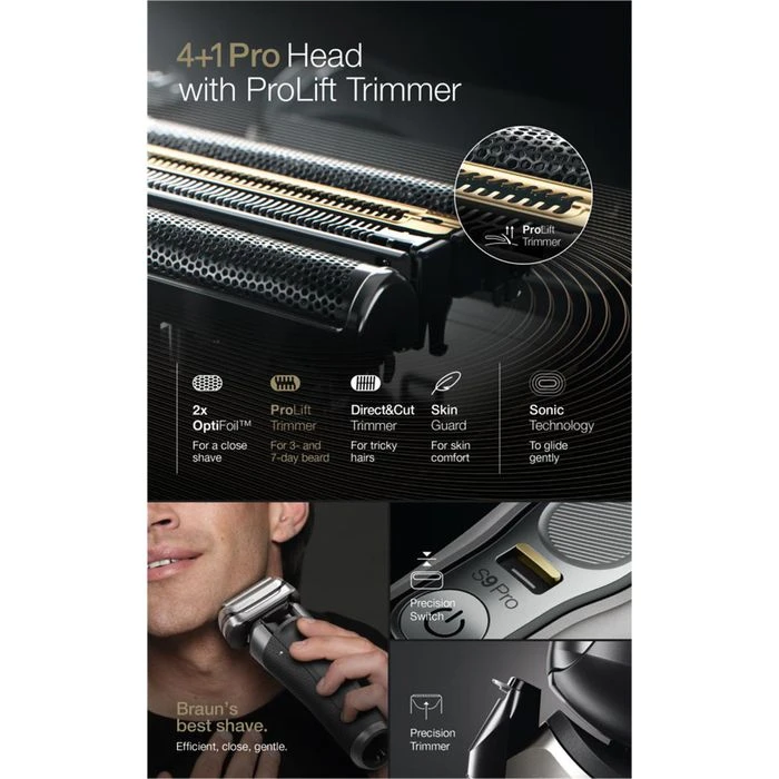 Braun Elektrorasierer Series 9 Pro Premium 9465cc, Wet&Dry, 4+1 Scherkopf, Trimmer+Reinigungsstation 7 Braun Elektrorasierer Series 9 Pro Premium 9465cc, Wet&Dry, 4+1 Scherkopf, Trimmer+Reinigungsstation – Bild 5