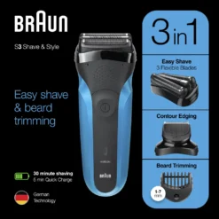 Braun Series 3 Shave&Style 310BT Elektrorasierer, Wet&Dry Rasierer Für Herren, Schwarz/blau 14 Braun Series 3 Shave&Style 310BT Elektrorasierer, Wet&Dry Rasierer Für Herren, Schwarz/blau -Körperpflege Store 927021f820516749a8943a8fc8a617fd